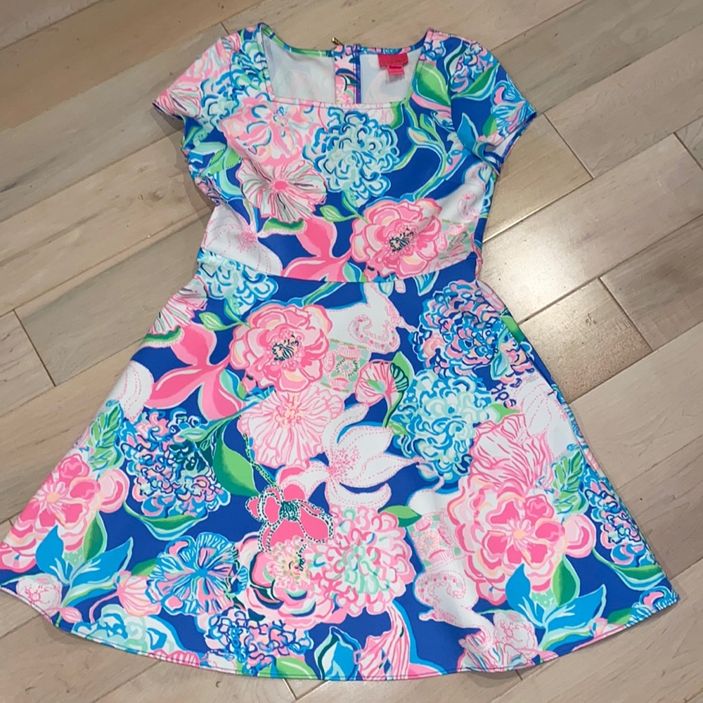 Lilly Pulitzer girls floral soft stretch side pockets dress